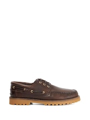 Dune London Brown St Bart Cleated Boat Shoes - Image 1 of 5