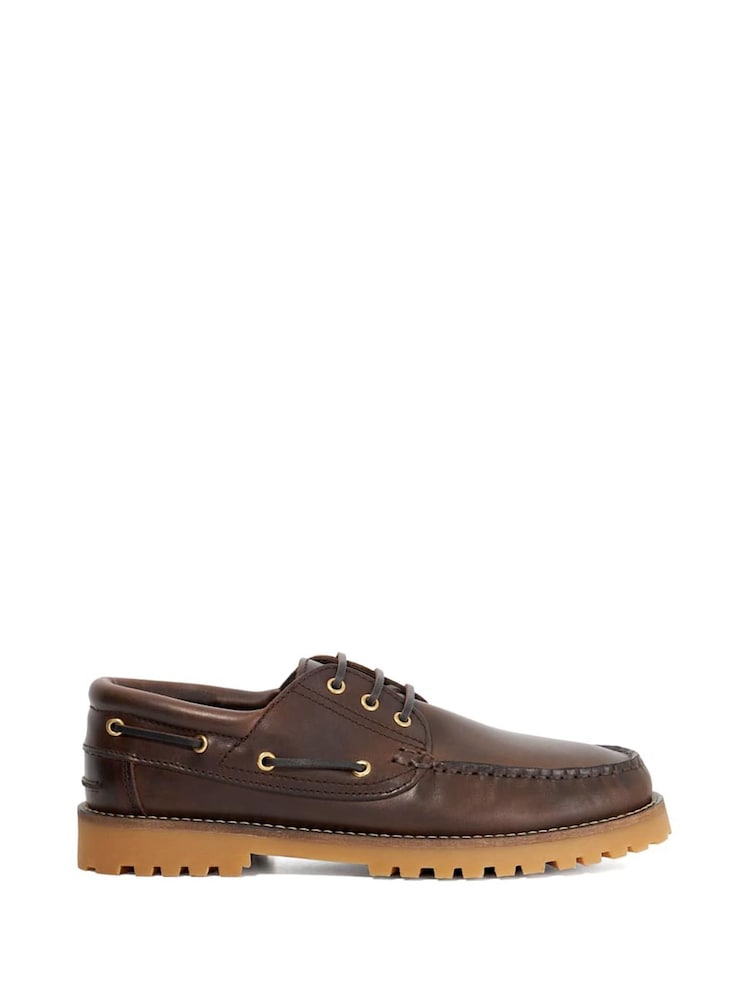 Dune London Brown St Bart Cleated Boat Shoes - Image 1 of 5