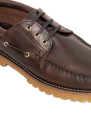 Dune London Brown St Bart Cleated Boat Shoes - Image 5 of 5