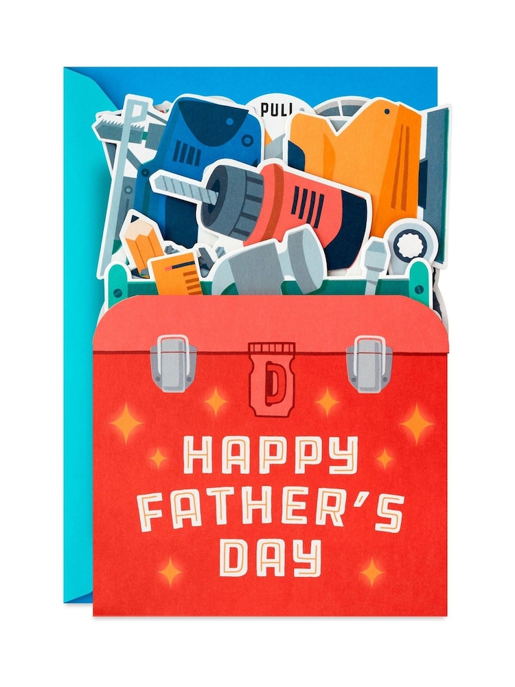 Hallmark Orange Father's Day Card - 3D & Pop Up Red Toolbox - Image 2 of 4