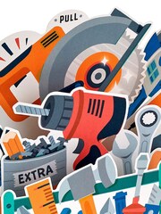 Hallmark Orange Father's Day Card - 3D & Pop Up Red Toolbox - Image 4 of 4