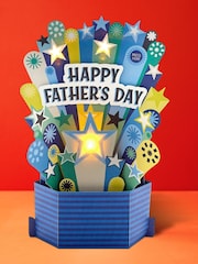Hallmark Blue Musical & Light Up Father's Day Card - 3D Banner - Image 1 of 4