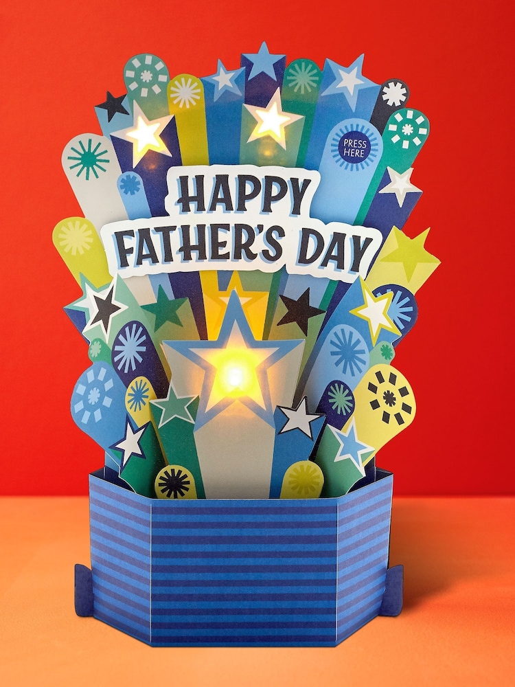 Hallmark Blue Musical & Light Up Father's Day Card - 3D Banner - Image 1 of 4
