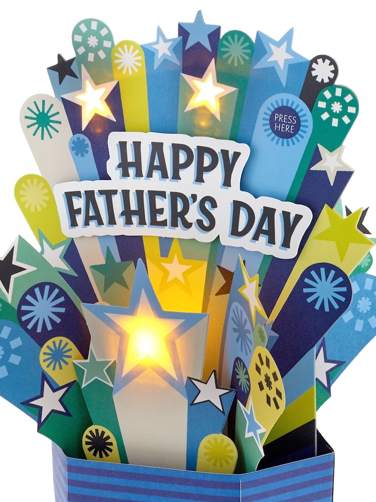 Hallmark Blue Musical & Light Up Father's Day Card - 3D Banner - Image 2 of 4