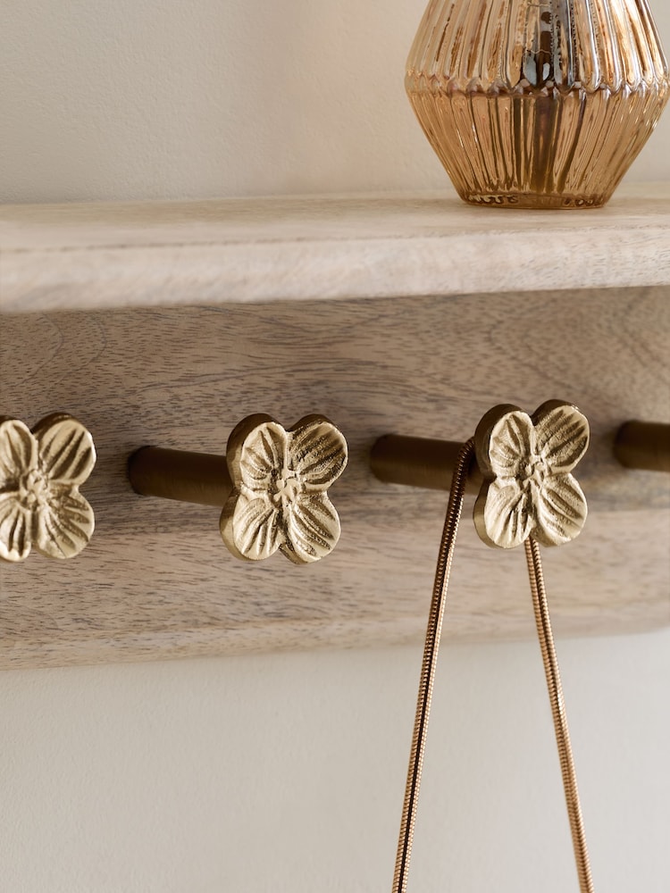 Floral Wall Shelf and Coat Hooks - Imagen 2 de 3