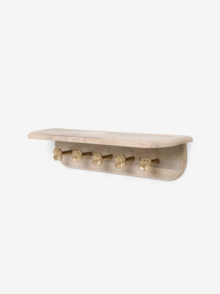 Floral Wall Shelf and Coat Hooks - Imagen 3 de 3