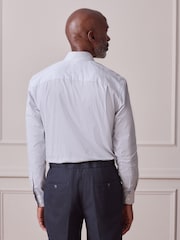 White/Black Stripe Regular Fit Signature Shirt and Tie Set - Image 4 of 9