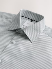 White/Black Stripe Regular Fit Signature Shirt and Tie Set - Image 8 of 9