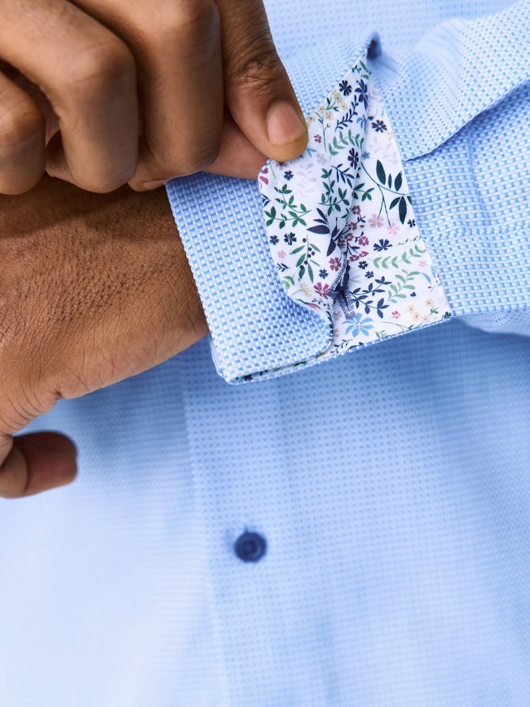 blue textured dress shirt Royal Blue Textured Weave Custom Dress Shirt