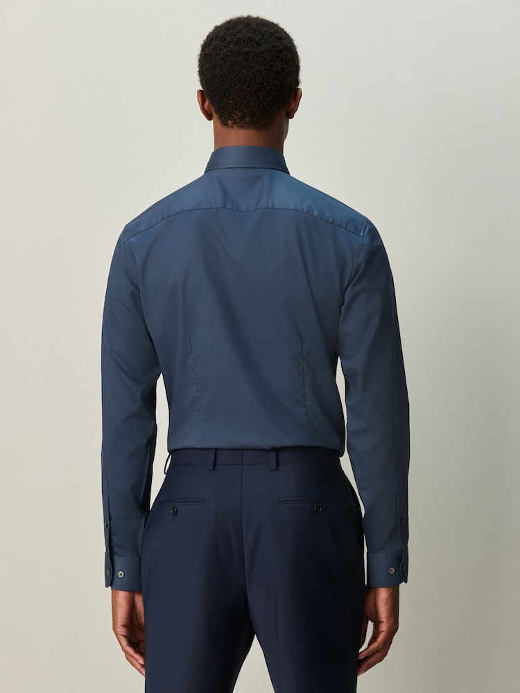 Buy Navy Blue/ Blue Geometric Slim Fit Occasion Shirt And Tie Set from Next  USA