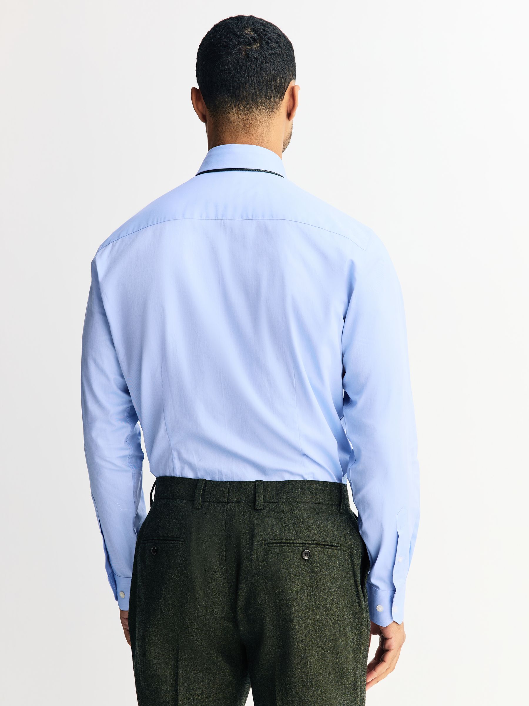 Buy Light Blue/Green Knit Slim Fit Cotton Shirt and Tie Set from 