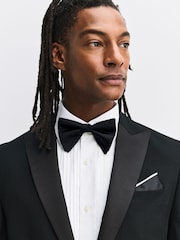 White/Black Regular Fit Cotton Shirt, Bow Tie, Pocket Square & Pin Occasion Set 4 Pack - Image 7 of 9