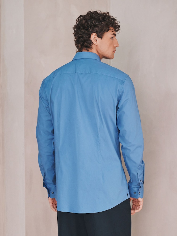long sleeve cotton dress shirts Mens Next Cornflower Blue Slim Fit Stretch Formal Shirt 15 1/2 R Casual shirts Color:Graphite Gray swatch_gency-corset-dress*white Club Room Mens Jack resistant performance dress shirt