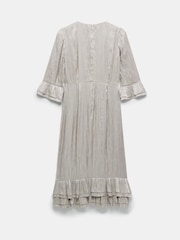 Mint Velvet Natural Crinkle Metallic Midi Dress - Image 8 of 8