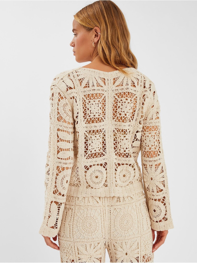 Accessorize Natural Crochet Cardigan - Image 3 of 3