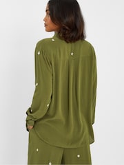 Accessorize Green Embroidered Crinkle Shirt - Image 2 of 4