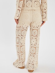Accessorize Natural High Waist Crochet Trousers - Image 3 of 3