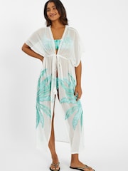 Accessorize Palm Embroidered Maxi Kaftan - Bild 1 von 4