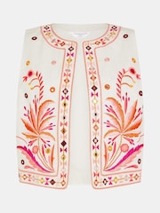 Accessorize White Mirror & Palm Embroidered Skirt - Image 1 of 1