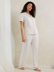 Chelsea Peers White Rose Ditsy Print Long Pyjamas Set - Image 1 of 5