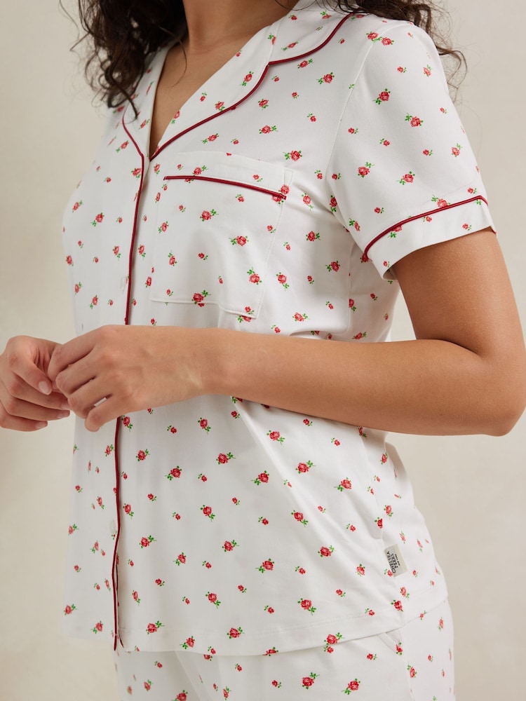 Chelsea Peers White Rose Ditsy Print Long Pyjamas Set - Image 5 of 5