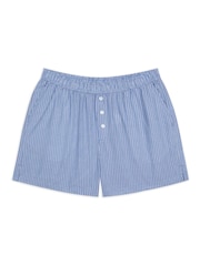 أزرق - Chelsea Peers Cotton Poplin Stripe Shorts - صورة 5 من 5