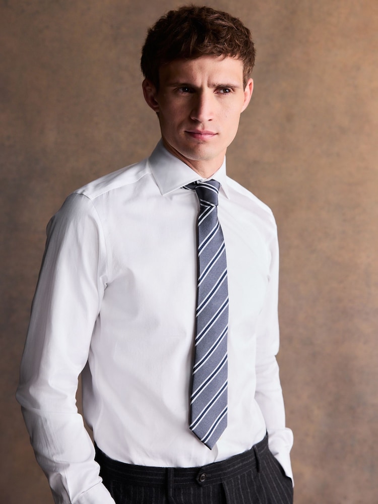 Grey Signature Silk Tie - Image 1 of 5