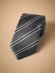 Grey Signature Silk Tie - Image 3 of 5