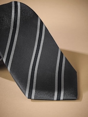 Grey Signature Silk Tie - Image 4 of 5