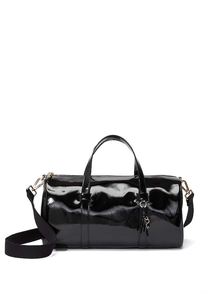 Victoria's Secret Black Patent Large Duffle Bag - Image 1 of 5