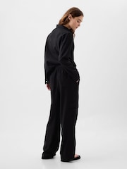 Gap Black Linen Blend Wide Leg Cargo Pull On Trousers - Image 2 of 2
