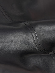 Nothing Ordinary Black Leather Barrel Leg Trousers - Image 8 of 9