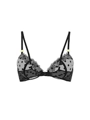 Victoria's Secret Black Dot Unlined Demi Sheer Bra - Image 3 of 3