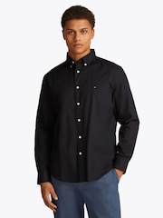 Tommy Hilfiger Black Regular Fit Flex Poplin Shirt - Image 1 of 6