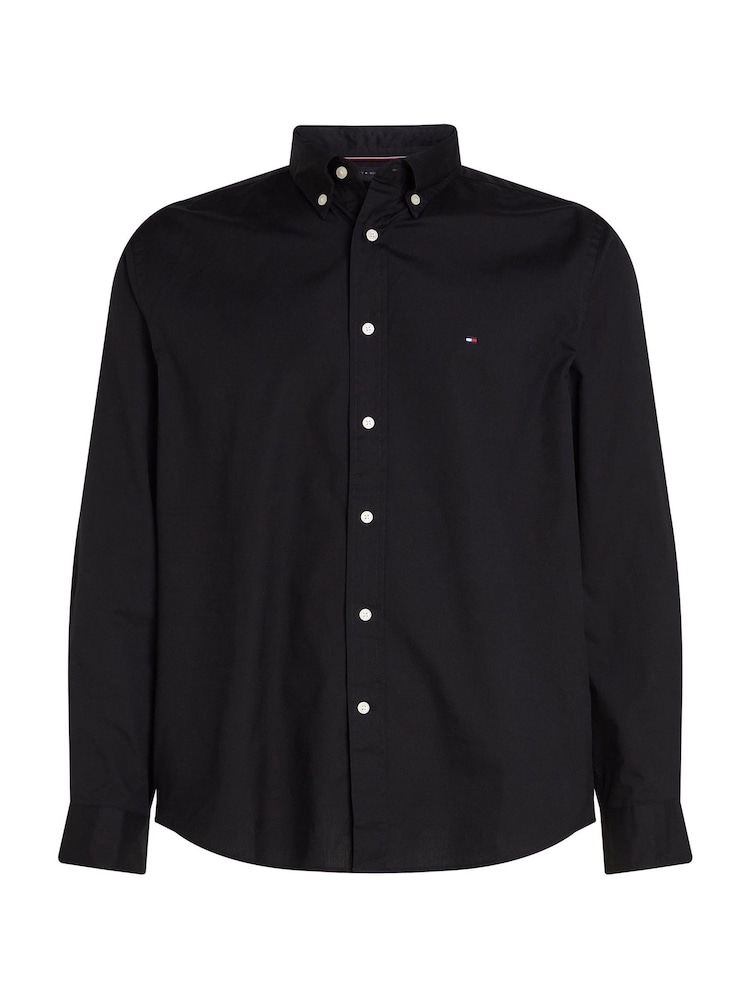 tommy hilfiger flex classic fit dress shirt Tommy Hilfiger TH Flex Regular Fit Flannel Black Shirt main image 1