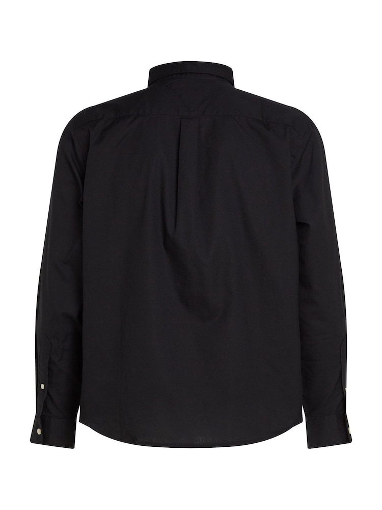Tommy Hilfiger Black Regular Fit Flex Poplin Shirt - Image 6 of 6