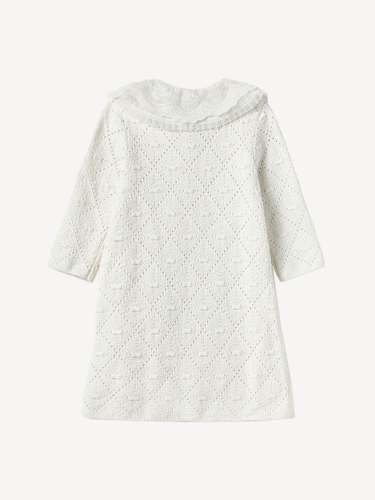 Self-Portrait White Pointelle Knit Dress - Image 2 of 2