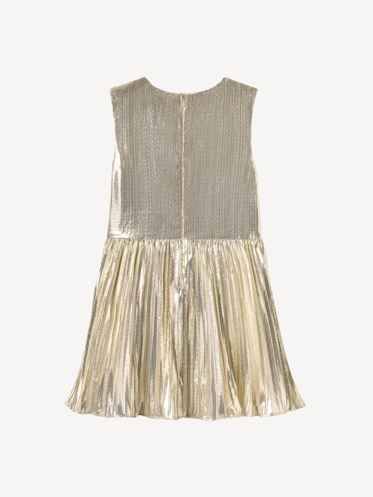 Self-Portrait Gold Metallic Sleeveless Dress - Image 2 of 2 Self-Portrait Gold Metallic Sleeveless Dress - Image 2 of 2