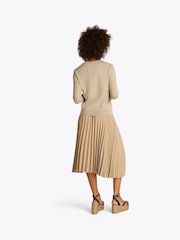 Tommy Hilfiger Natural Fine Knit Jersey V-Neck Jumper - Image 3 of 6