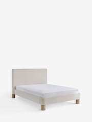 Soft Twill Oyster Natural Brayden Upholstered Bed Frame - Image 8 of 9