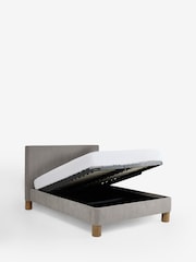 Soft Twill Mid Grey Brayden Upholstered Ottoman Storage Bed Frame - Image 7 of 7