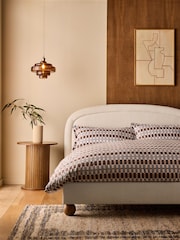 Boucle Twill Oyster Natural Demi Upholstered Bed Frame - Image 1 of 6