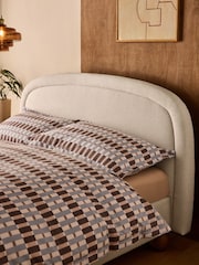 Boucle Twill Oyster Natural Demi Upholstered Bed Frame - Image 3 of 6