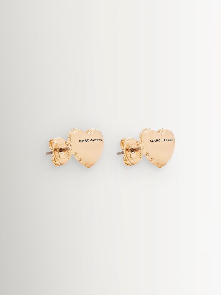 Marc Jacobs Gold Tone Balloon Heart Earrings - Image 2 of 4