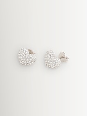 Marc Jacobs Silver Tone Heart Pave Stud Earrings - Image 2 of 5