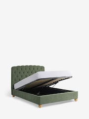 Relaxed Linen Look Green Farringdon Upholstered Ottoman Storage Bed Frame - Image 9 of 10