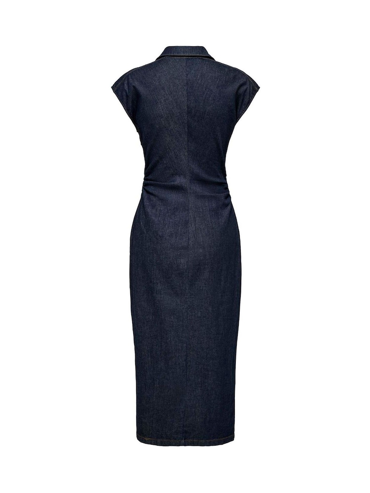 ONLY Blue Sleeveless Midi Denim Dress - Image 2 of 2