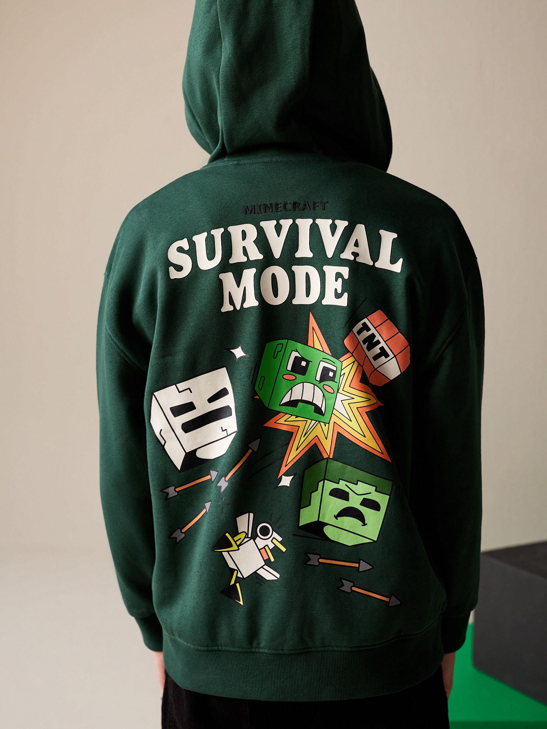 Buy Green Minecraft Zip Through Hoodie (3-16yrs) from Next USA
