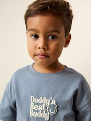 Blue Daddy's Best Buddy Short Sleeve Small Graphic T-Shirt (3mths-7yrs) - Image 1 of 8