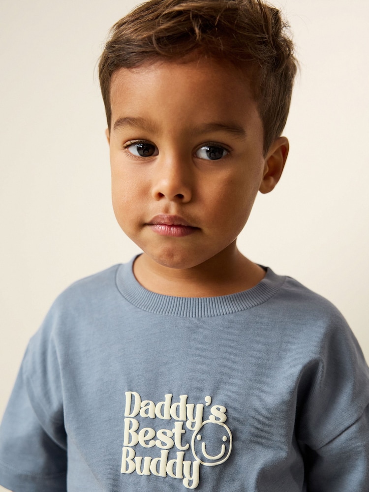 Blue Daddy's Best Buddy Short Sleeve Small Graphic T-Shirt (3mths-7yrs) - Image 1 of 8 Blue Daddy's Best Buddy Short Sleeve Small Graphic T-Shirt (3mths-7yrs) - Image 1 of 8